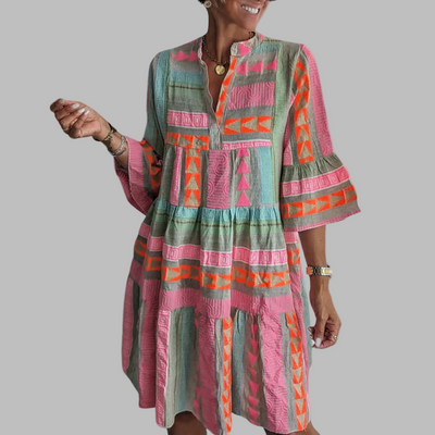 ANDREA | ELEGANT FLARE-SLEEVED DRESS