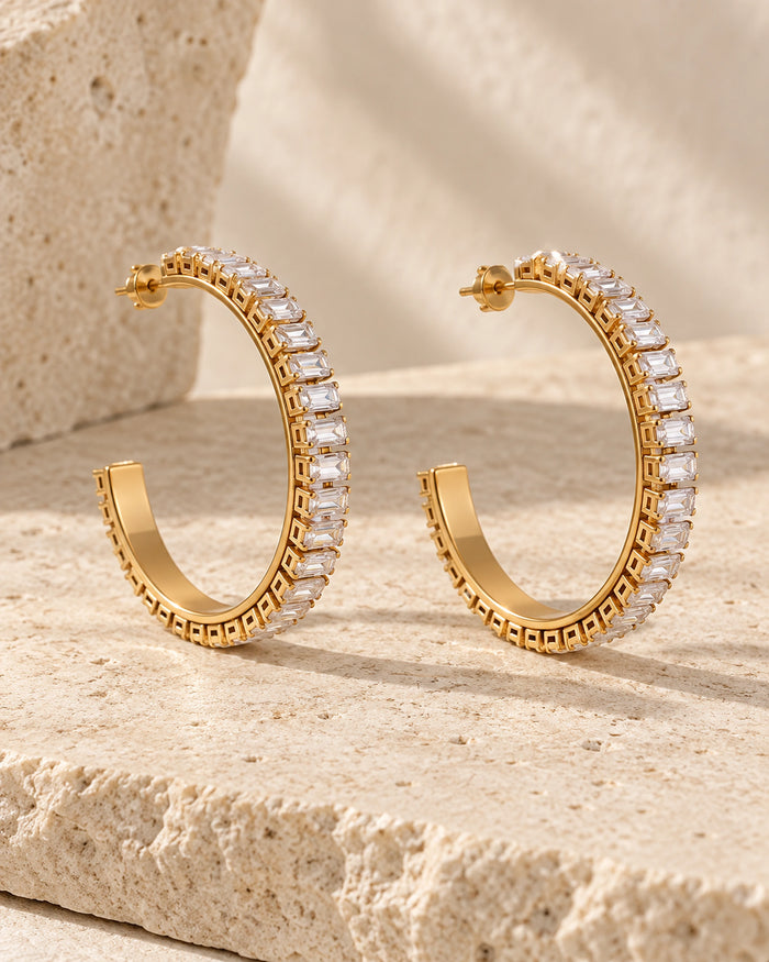 Baguette Arc Hoops