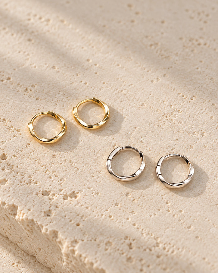 Contour Twist Mini Hoops