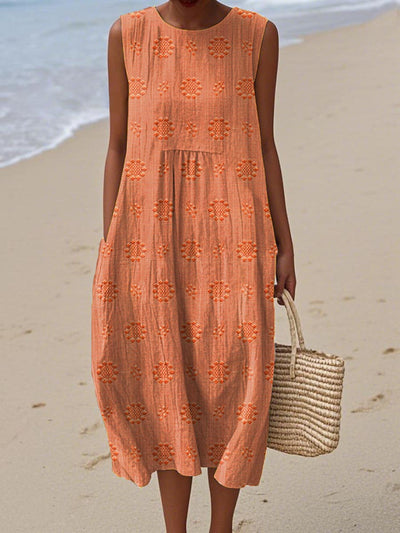 AIZA | COMFORTABLE SLEEVELES POCKET DRESS