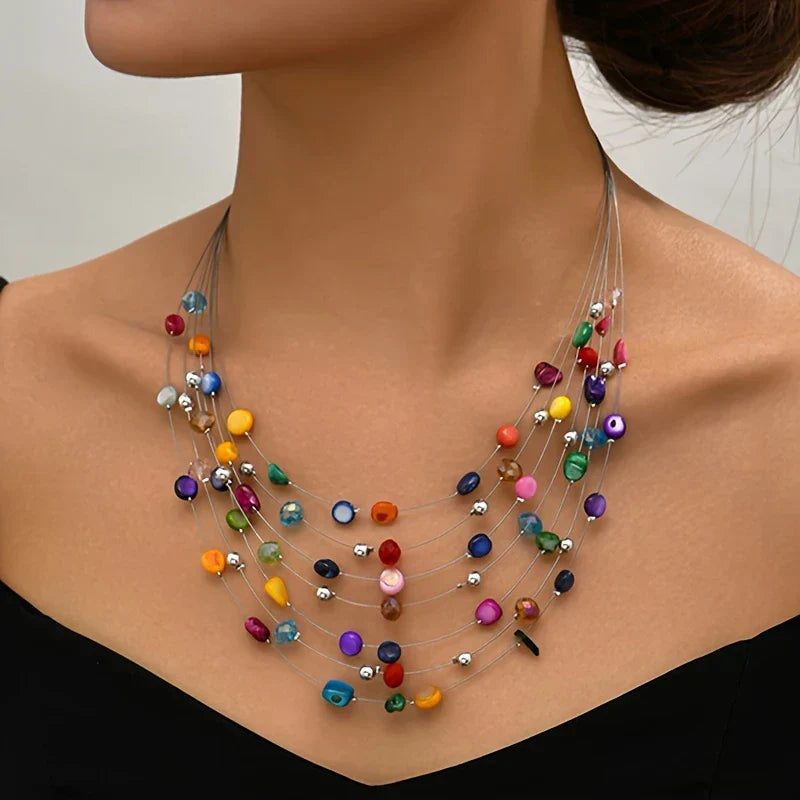 NORHEEN | TIMELESS MULTI-LAYER BOHEMIAN STYLE BEADED NECKLACE