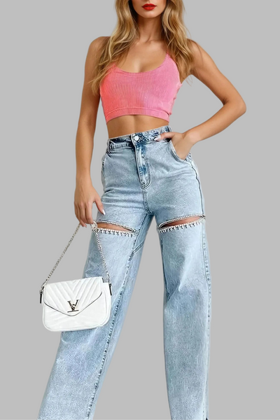 Harper - Luxe Crystal Straight Jeans