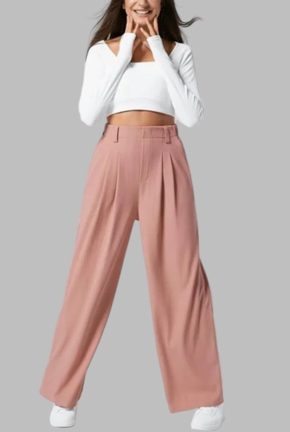 MOISO High Waisted Wide Leg Casual Pants