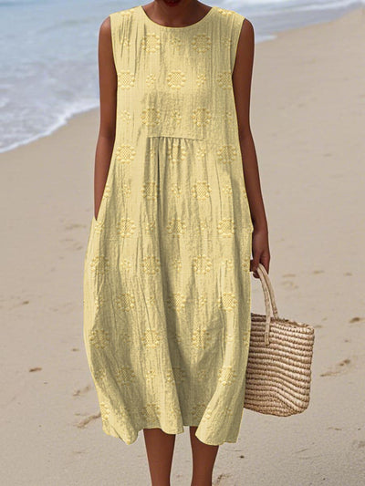 AIZA | COMFORTABLE SLEEVELES POCKET DRESS