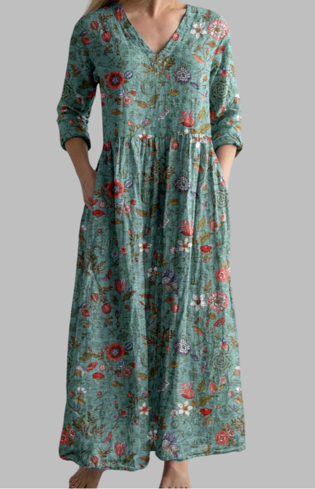 FAYE | HALF-SLEEVED  FLORAL DRESS