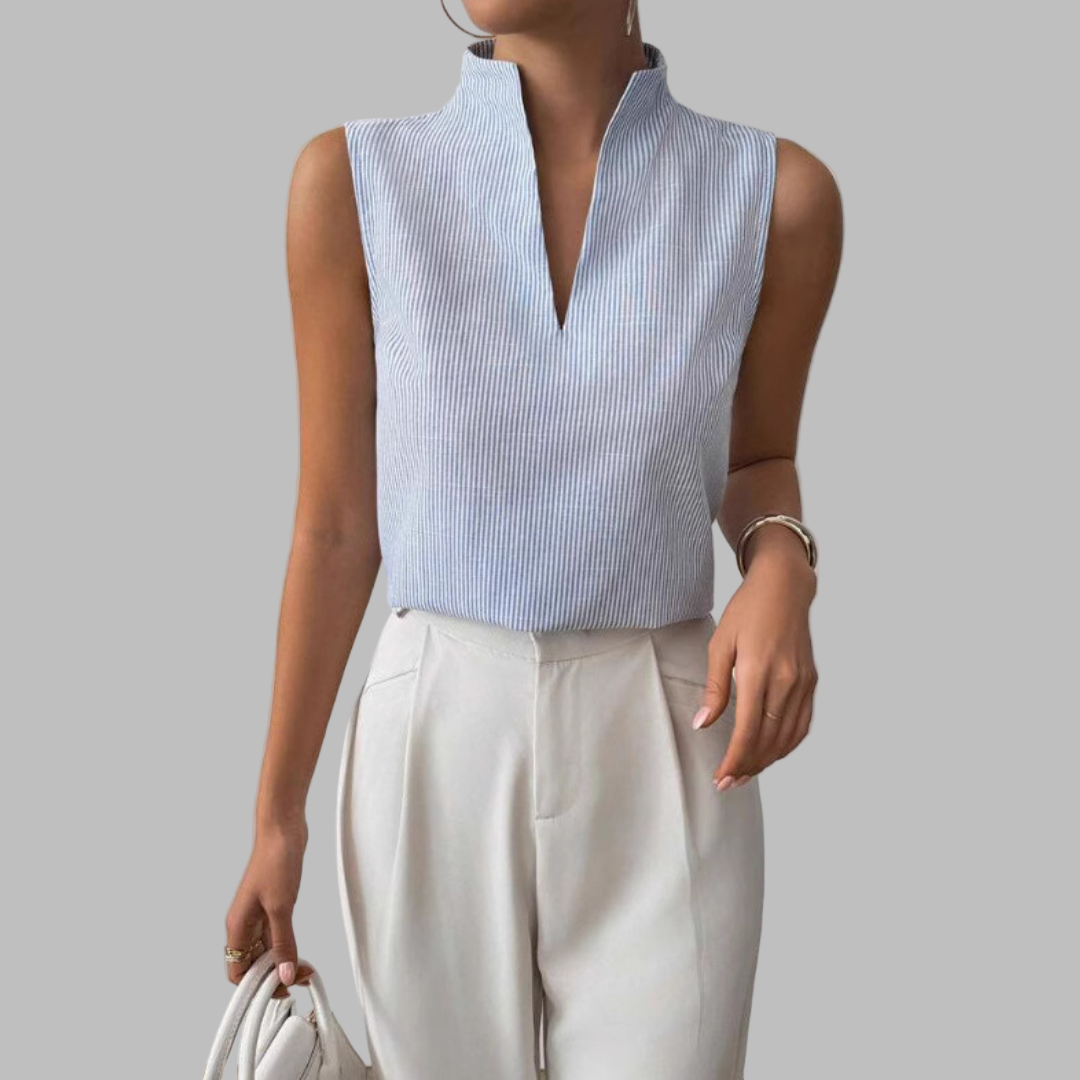 BLESSICA™ – Classic Sleeveless Striped Top