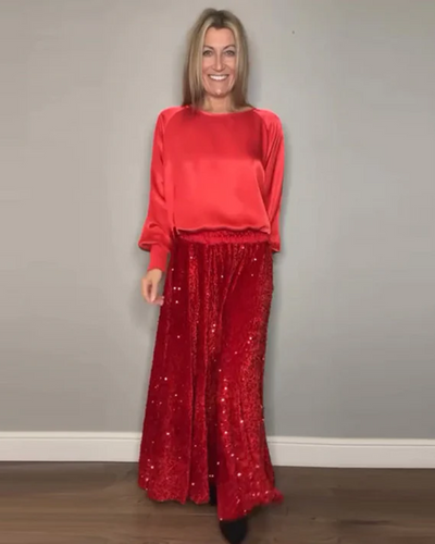 BOHEME - Crew Neck Top & Sequin Maxi Skirt