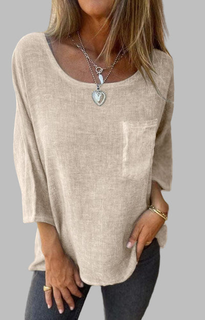 CEMAGI - Casual Cotton and Linen T-shirt