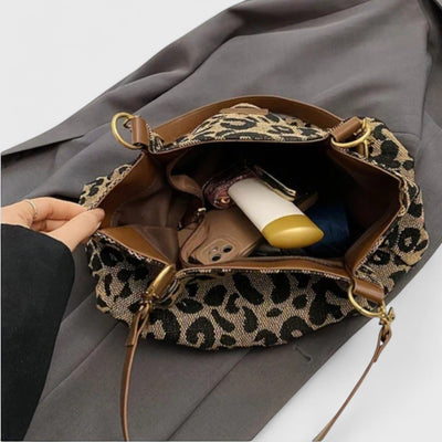 Valery | Large bag with elegant leopard print