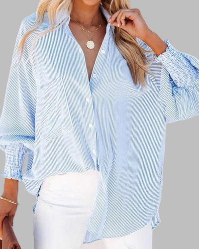 CARELA - Striped Shirt with Elastic Sleeves