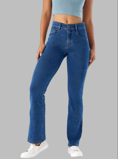 EDENA - High-waisted elastic jeans
