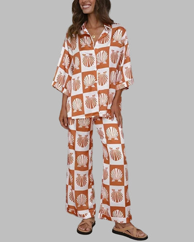 LIANLY - Button Up Shirt and Pants Set