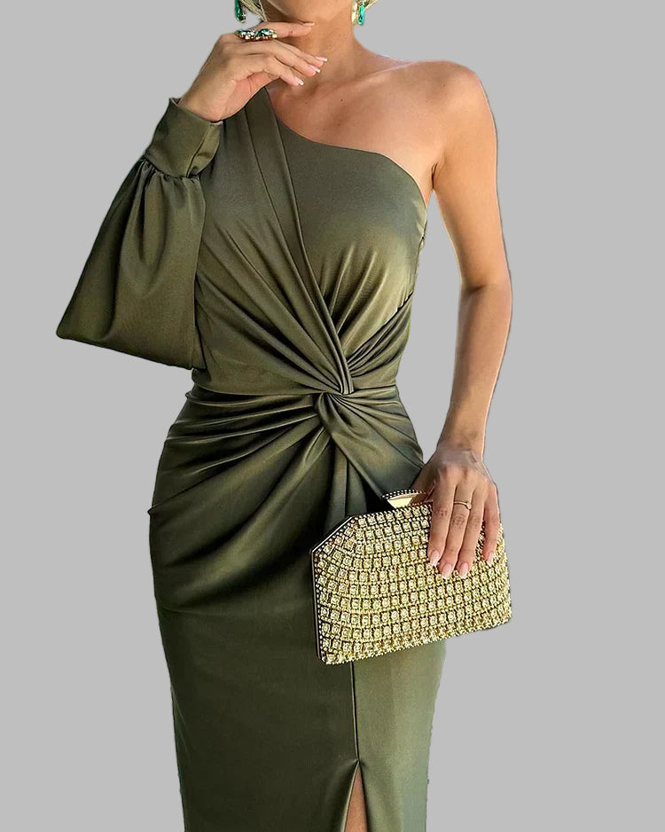 MONIQUE | ONE-SHOULDER LONG EVENING DRESS