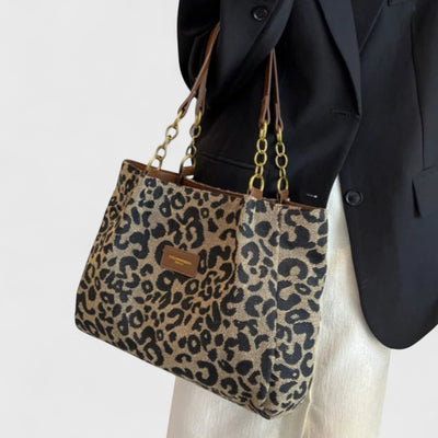 Valery | Large bag with elegant leopard print