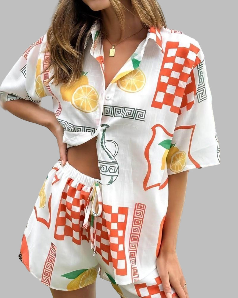 FRENY - Button Up Shirt and Short Set