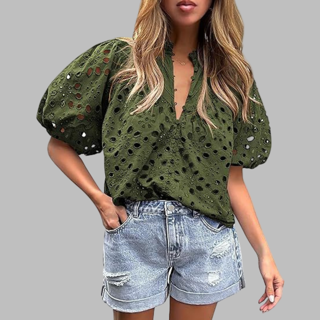 MAYUMI™ – Elegant Chic Puff Sleeve Long Sleeve Top