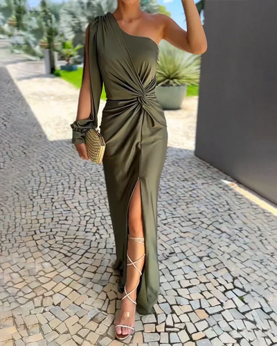 MONIQUE | ONE-SHOULDER LONG EVENING DRESS