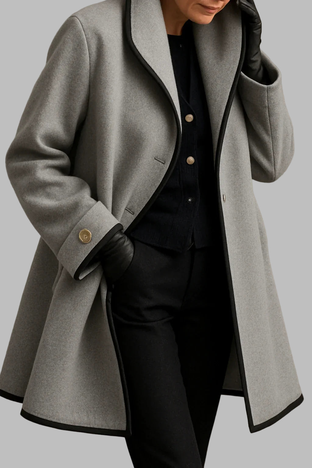 Synthia | Long Shawl Collar Coat