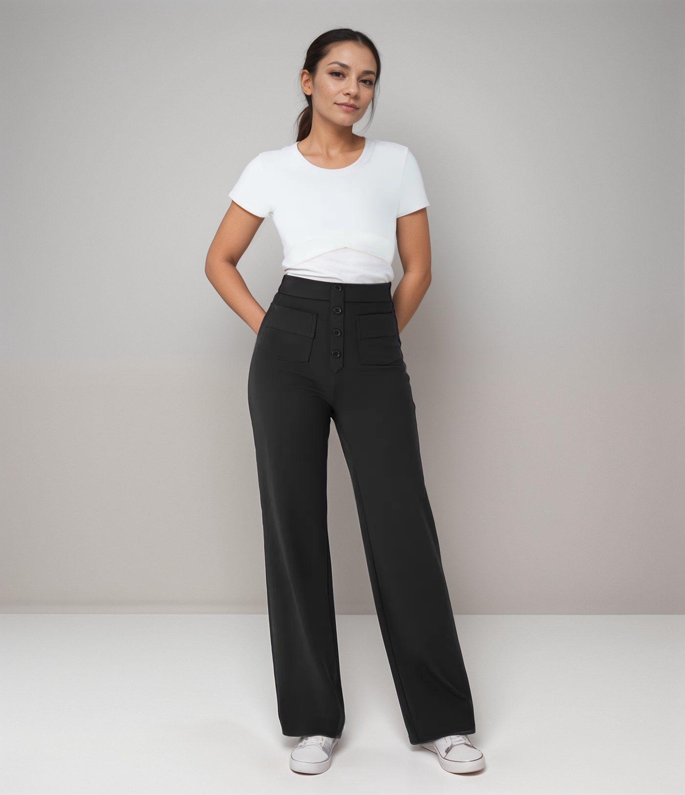 Elsa | High-waisted trousers with elastic