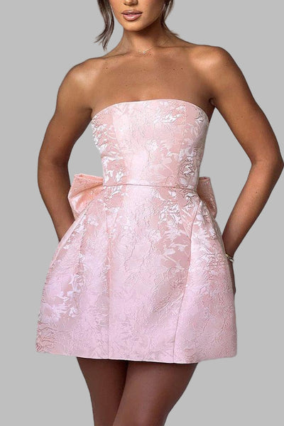 Amelia-Jacquard Knot Mini Dress