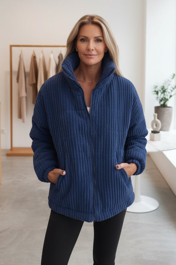 Elle - Stylish Corduroy Coat