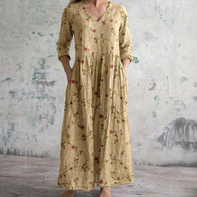 FAYE | HALF-SLEEVED  FLORAL DRESS