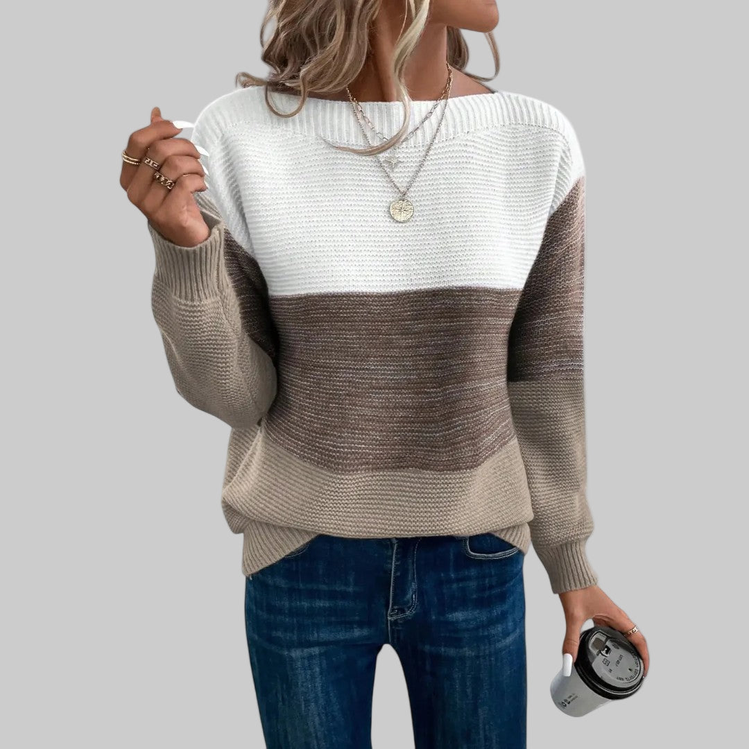 Theresa | Soft Two-Colored Knit Sweater