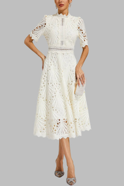 TINA | ELEGANT FLOWER EMBROIDERED DRESS
