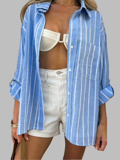 ELISENA™ – Timeless Long Sleeve Striped Summer Top