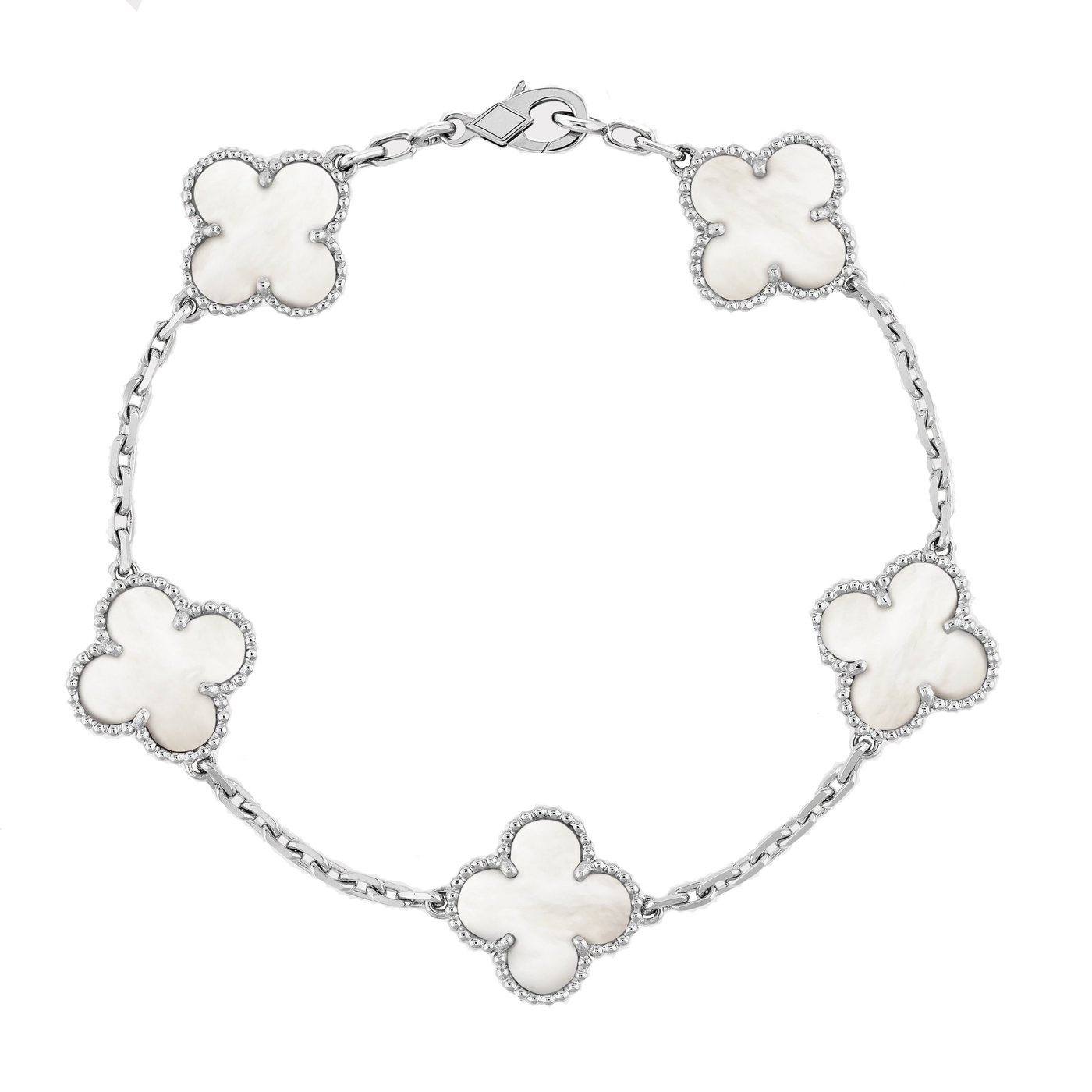 FLORAL BEAUTY BRACELET | WHITE SILVER
