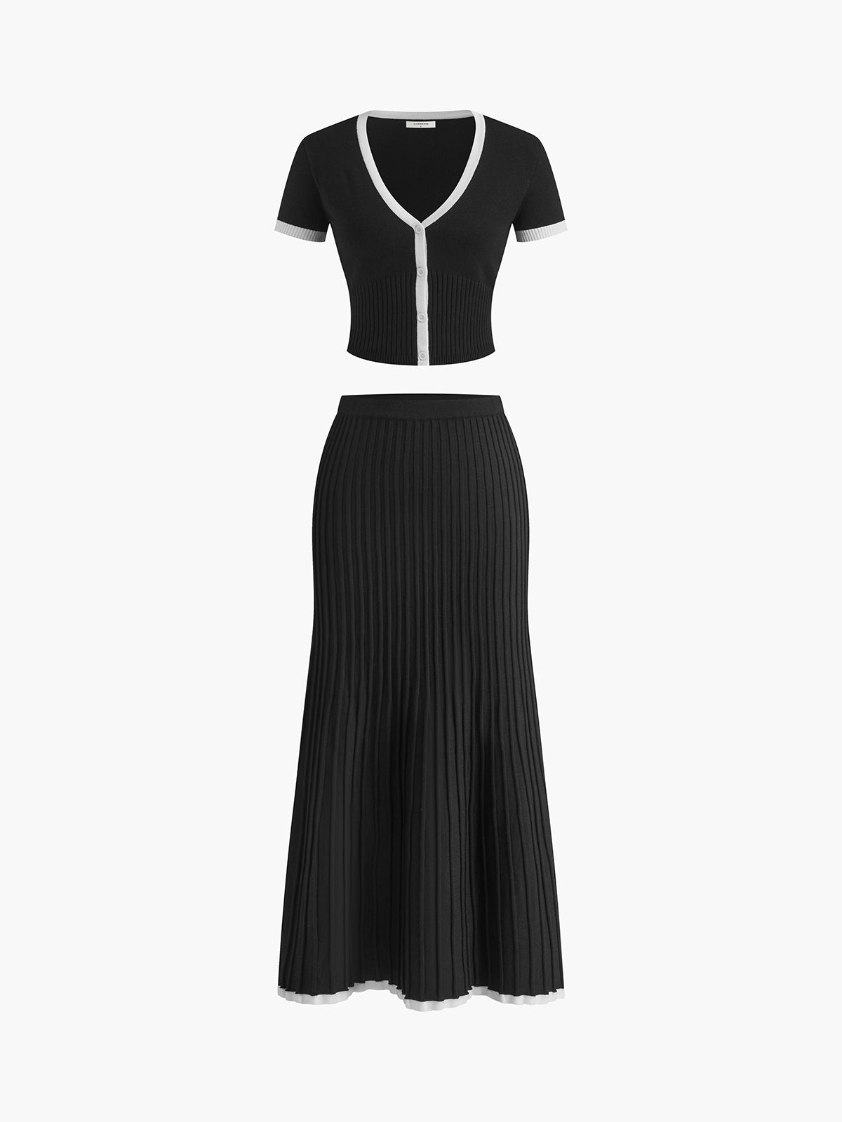 Monaco | Minimalism Contrast Trim Skirt Set