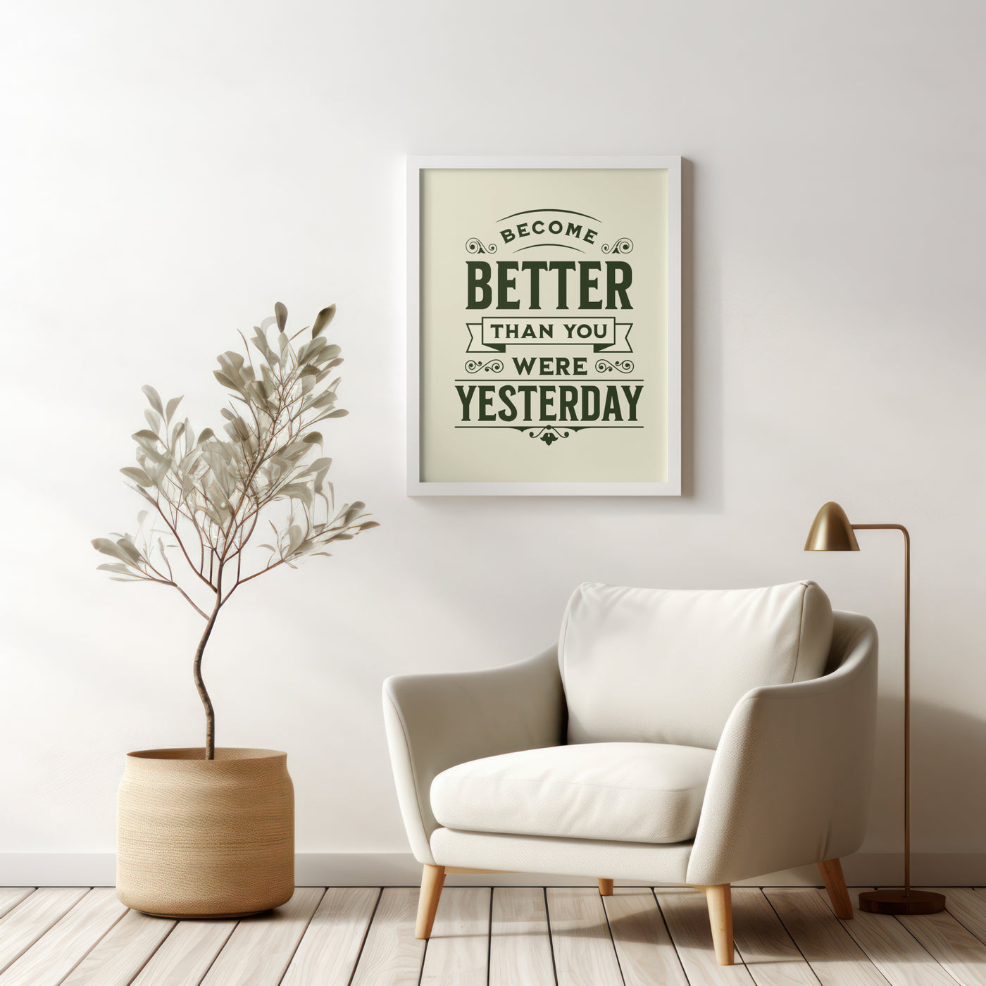 Printable Motivational Digital Wall Art - Better Yesterday