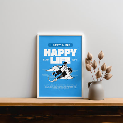 Printable Motivational Digital Wall Art - Happy Life