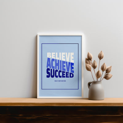 Printable Motivational Digital Wall Art - Succeed