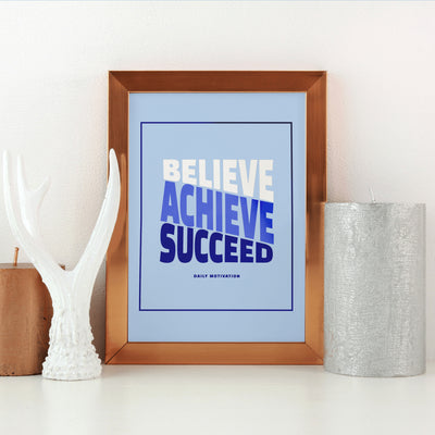 Printable Motivational Digital Wall Art - Succeed
