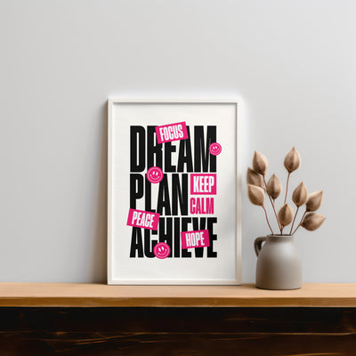 Printable Motivational Digital Wall Art - Dream Plan