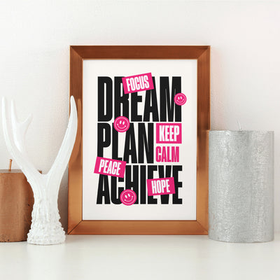 Printable Motivational Digital Wall Art - Dream Plan