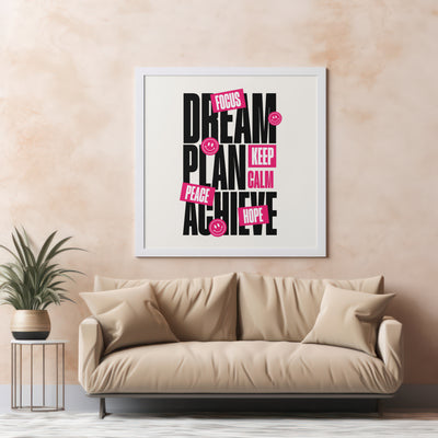 Printable Motivational Digital Wall Art - Dream Plan
