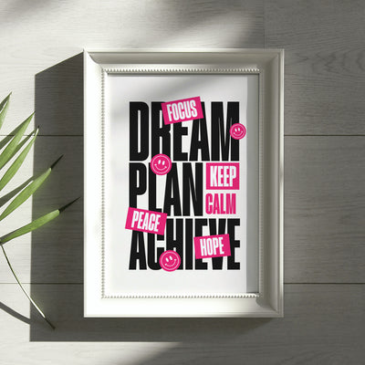Printable Motivational Digital Wall Art - Dream Plan