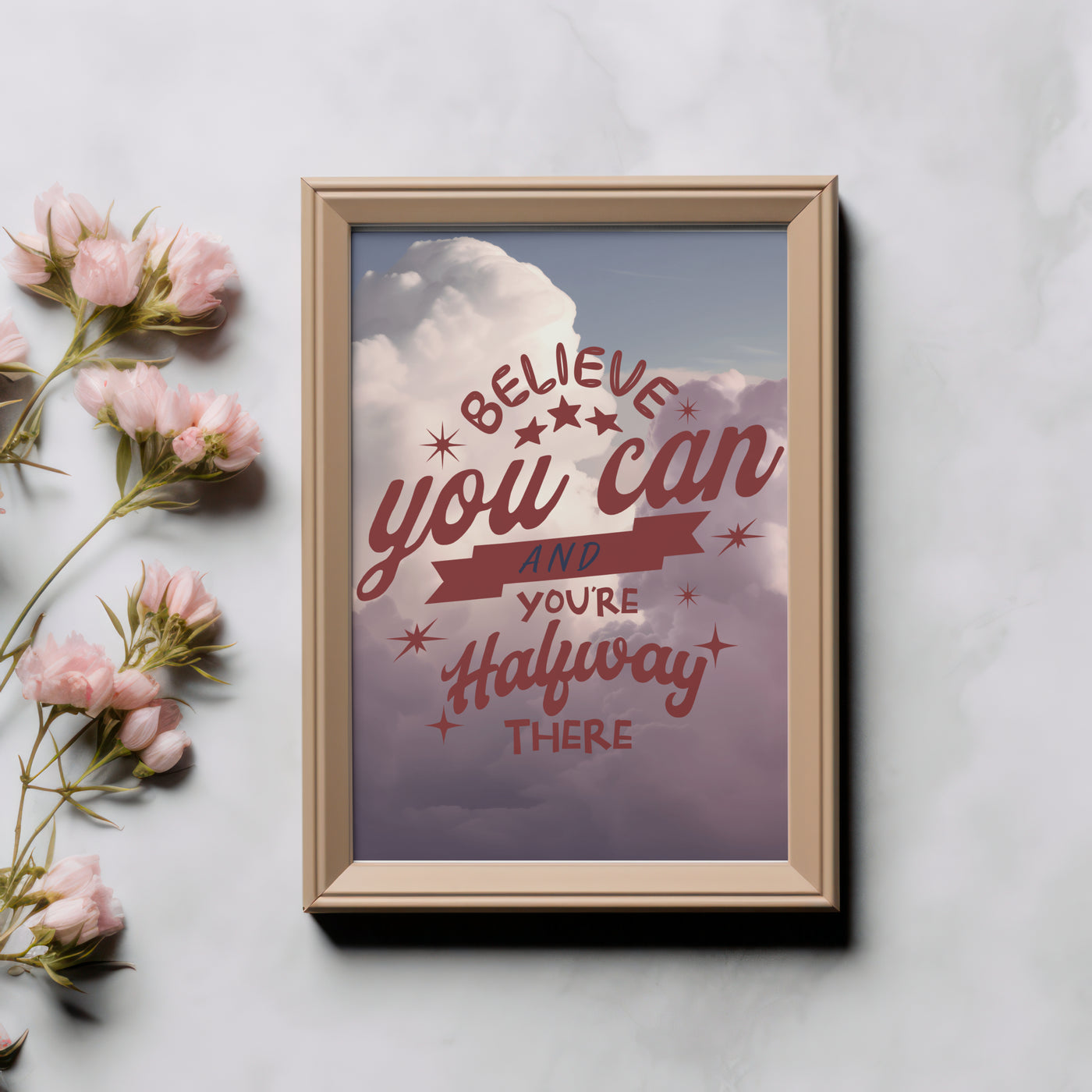 Printable Motivational Digital Wall Art - Clouds
