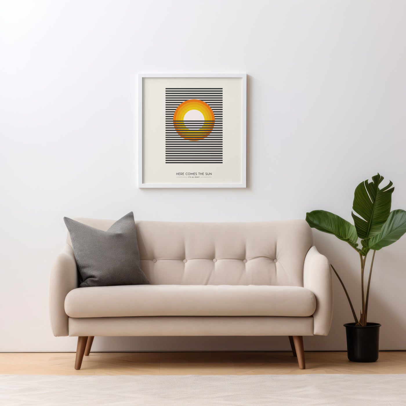 Printable Modern Digital Wall Art  - Here Comes Sun