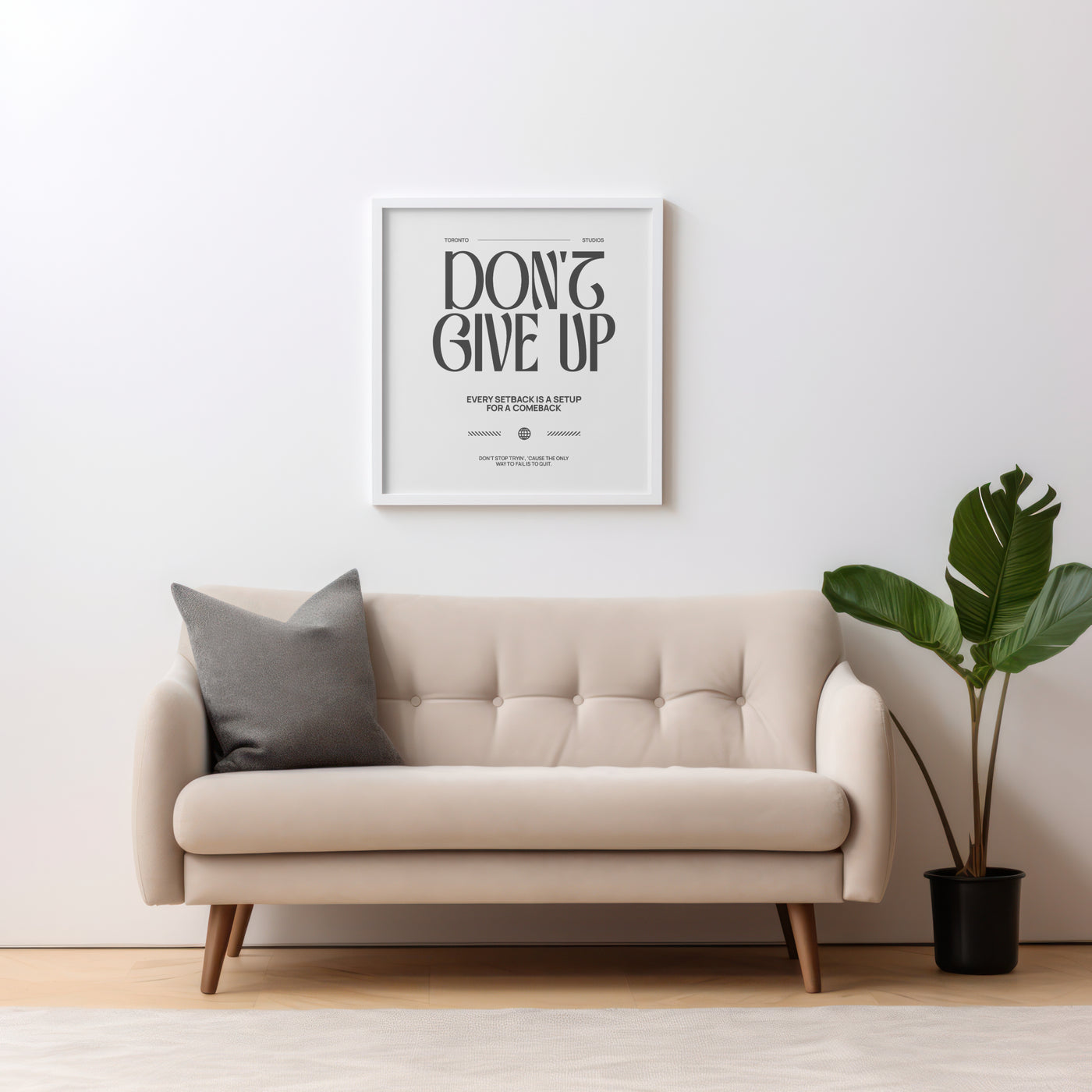 Printable Motivational Digital Wall Art - Give Up