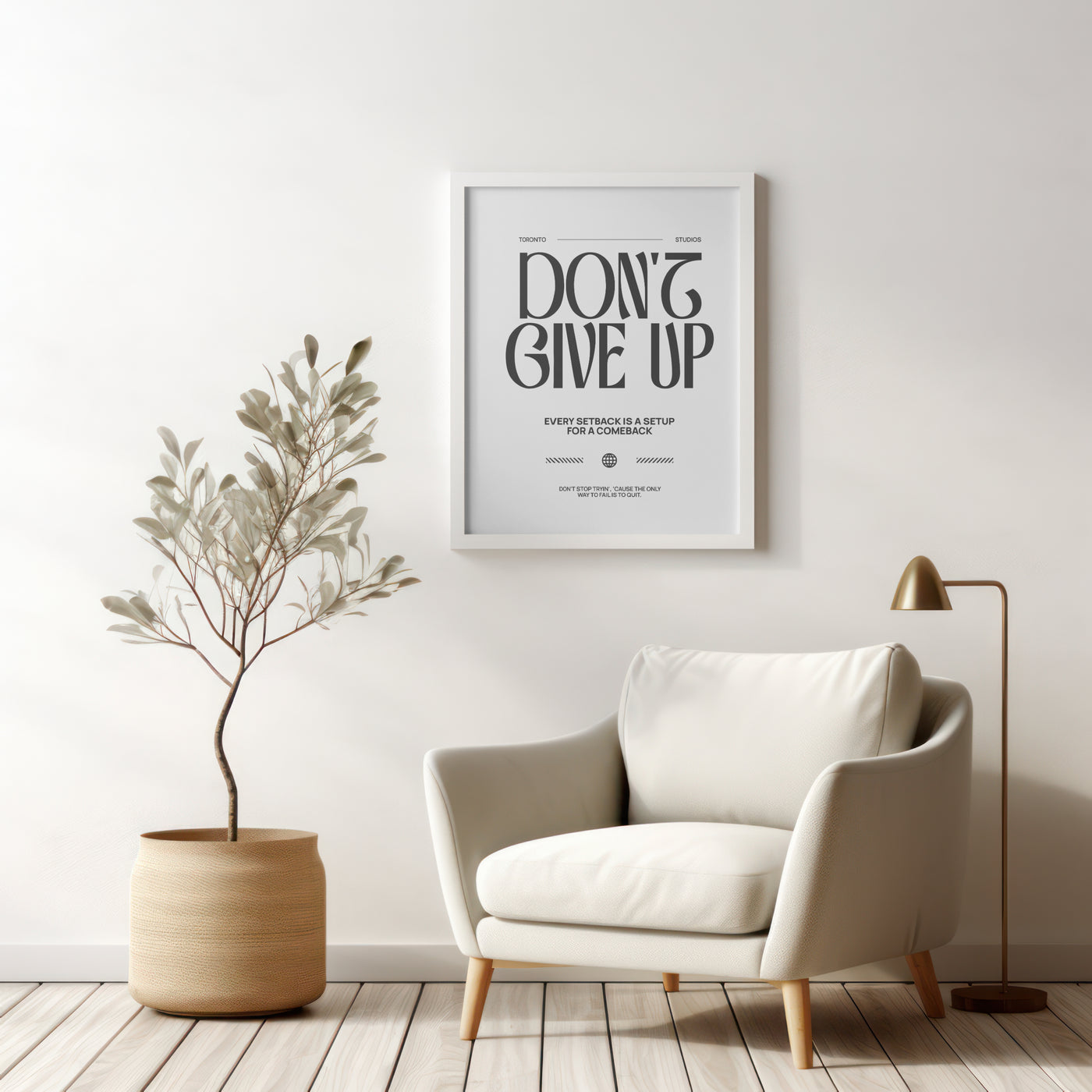 Printable Motivational Digital Wall Art - Give Up