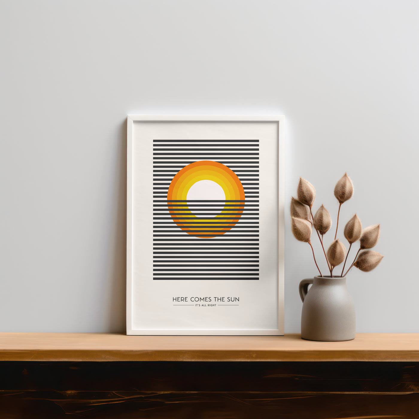 Printable Modern Digital Wall Art  - Here Comes Sun