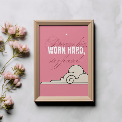 Printable Motivational Digital Wall Art - Pink Cloud