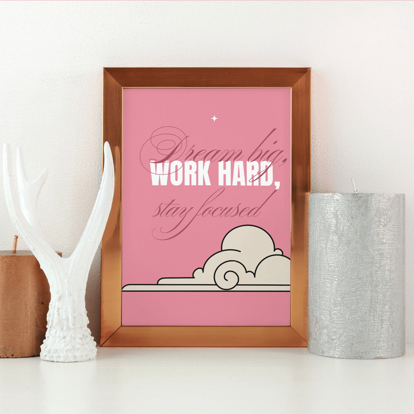 Printable Motivational Digital Wall Art - Pink Cloud