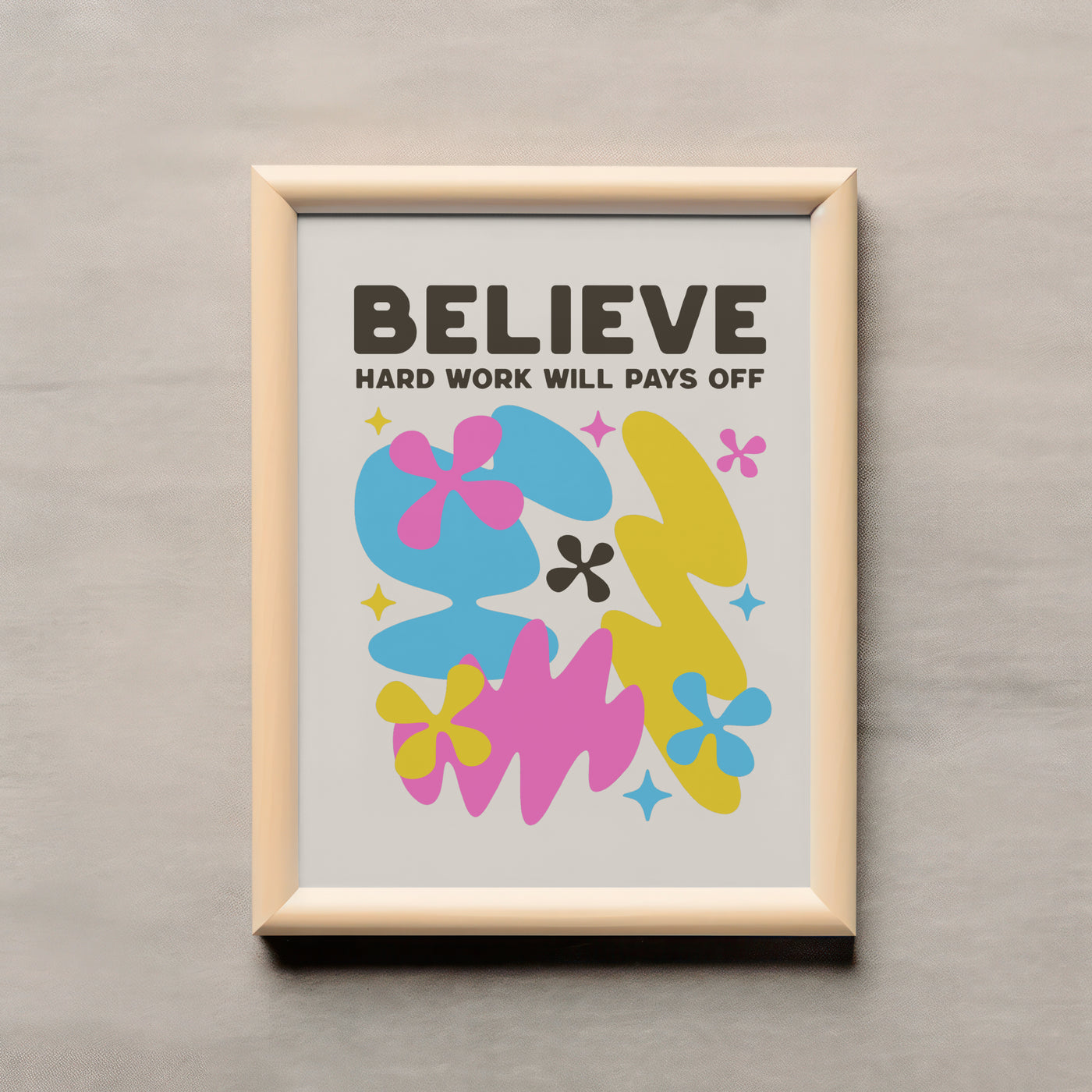 Printable Modern Digital Wall Art  - Believe