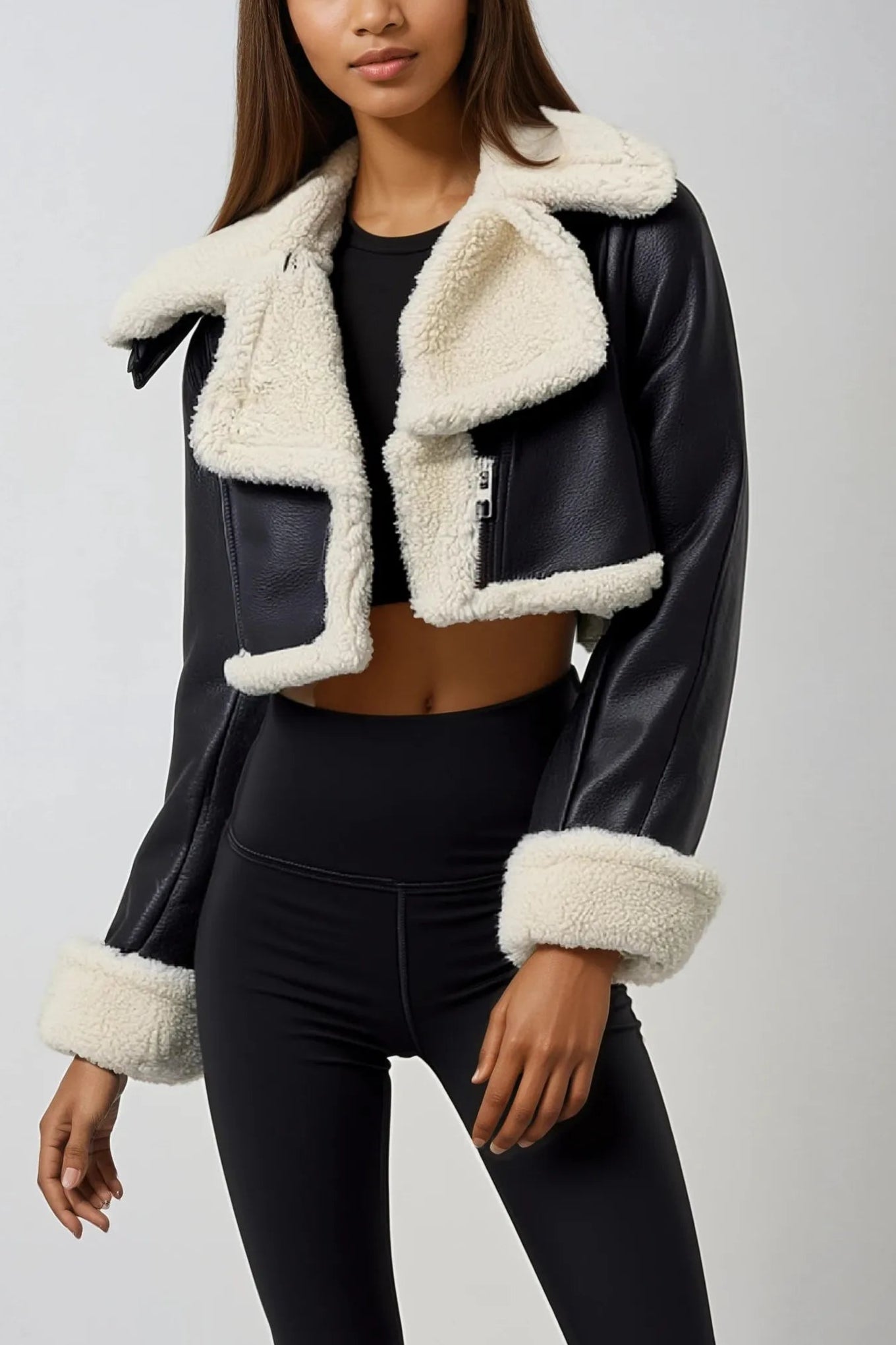 Premium Shearling Biker Jacket