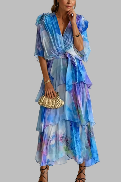 LORRAINE | ELEGANT V-NECK DRESS