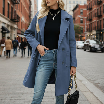 Dennie | Casual Mid Length Button Open Front Coat